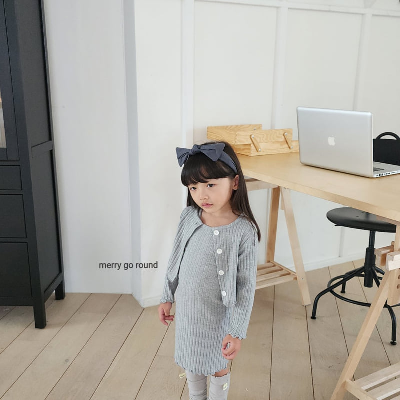 Merry Go Round - Korean Children Fashion - #stylishchildhood - Rib One-piece with Cardigan - 10