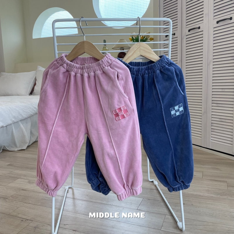 Middle Name - Korean Children Fashion - #childofig - Veloure Pintuck Embroidery Pants - 12