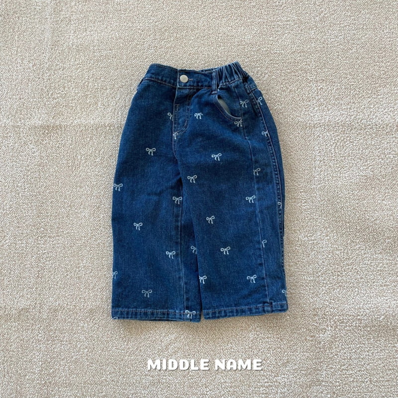 Middle Name - Korean Children Fashion - #childofig - Ribbon Denim Pants