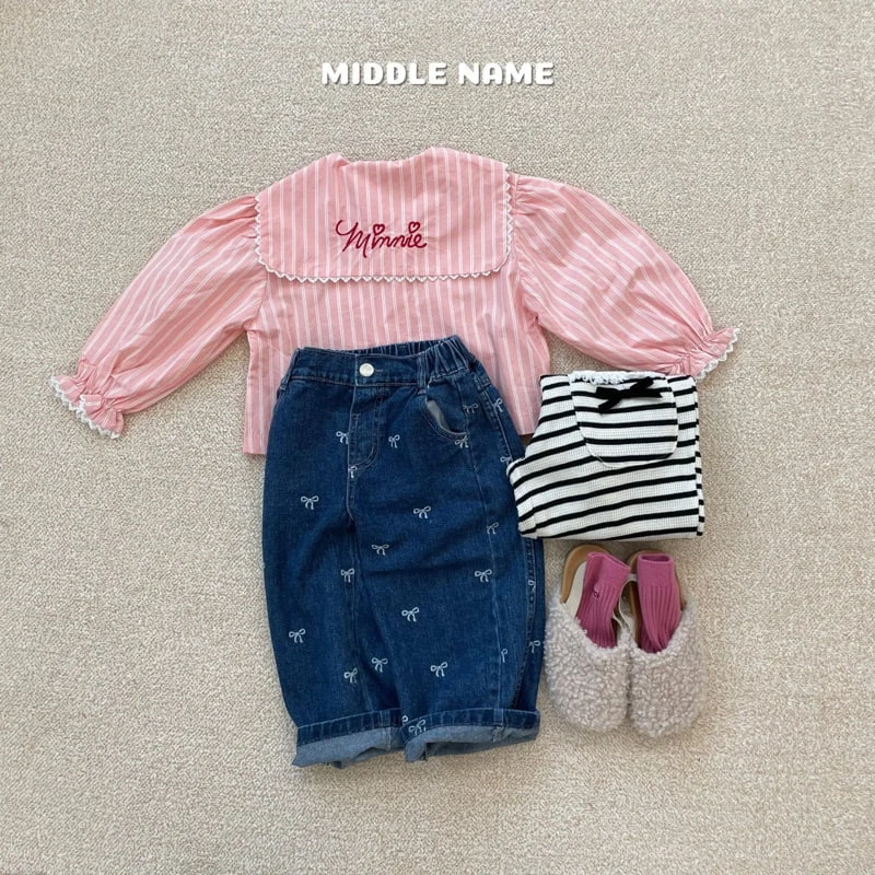 Middle Name - Korean Children Fashion - #childofig - Sailor Embroidery Blouse - 11