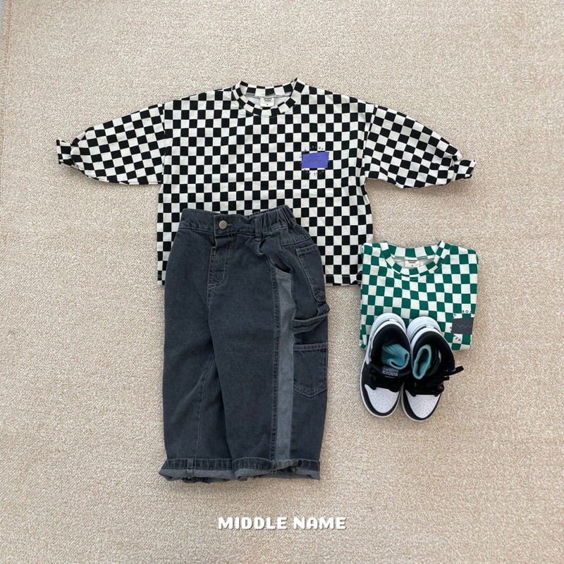 Middle Name - Korean Children Fashion - #designkidswear - Slit Carpender Denim Pants - 7