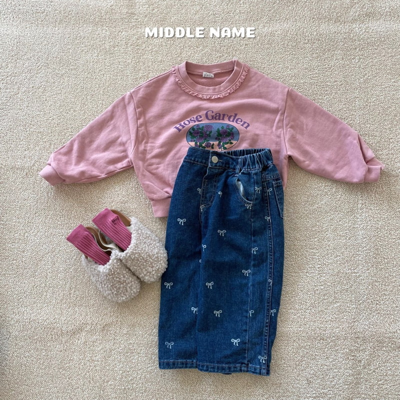 Middle Name - Korean Children Fashion - #designkidswear - Ribbon Denim Pants - 4