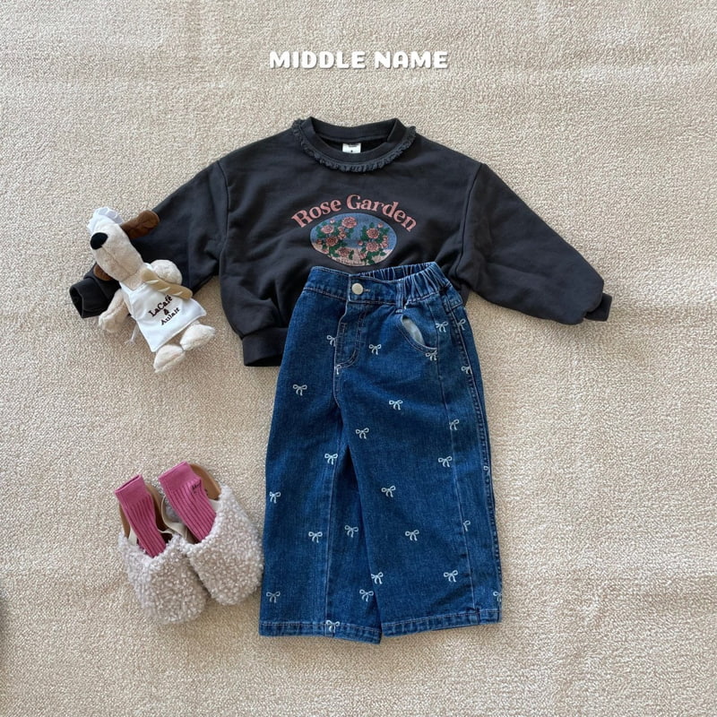 Middle Name - Korean Children Fashion - #fashionkids - Ribbon Denim Pants - 5