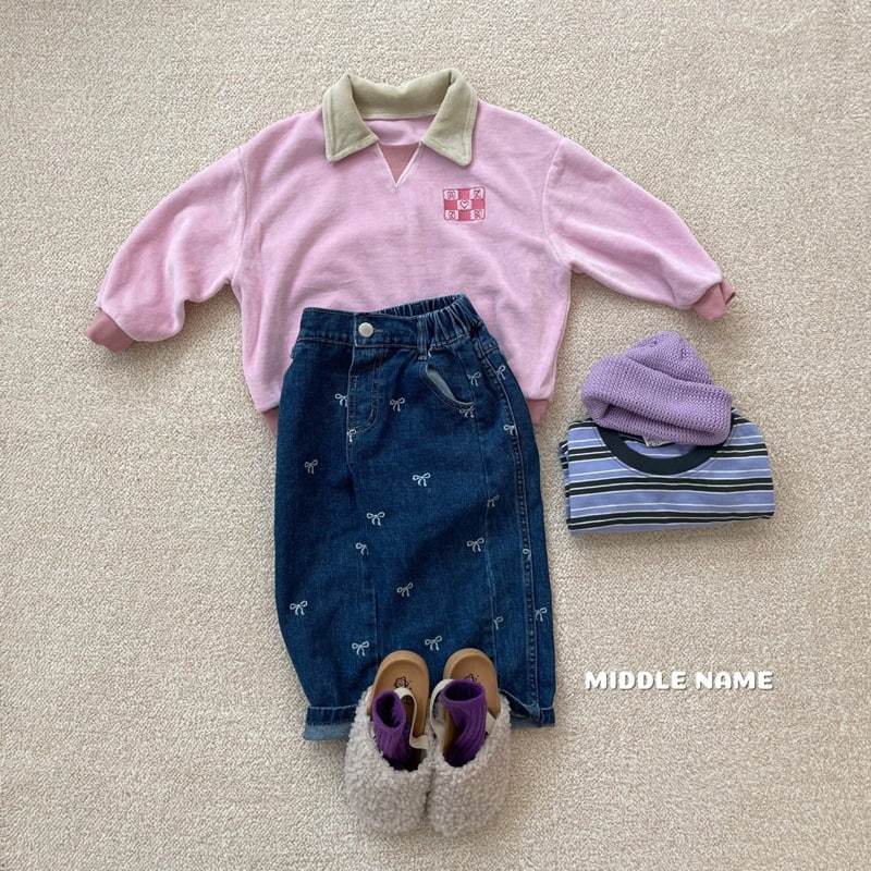 Middle Name - Korean Children Fashion - #kidsshorts - Veloure Collar Tee - 8