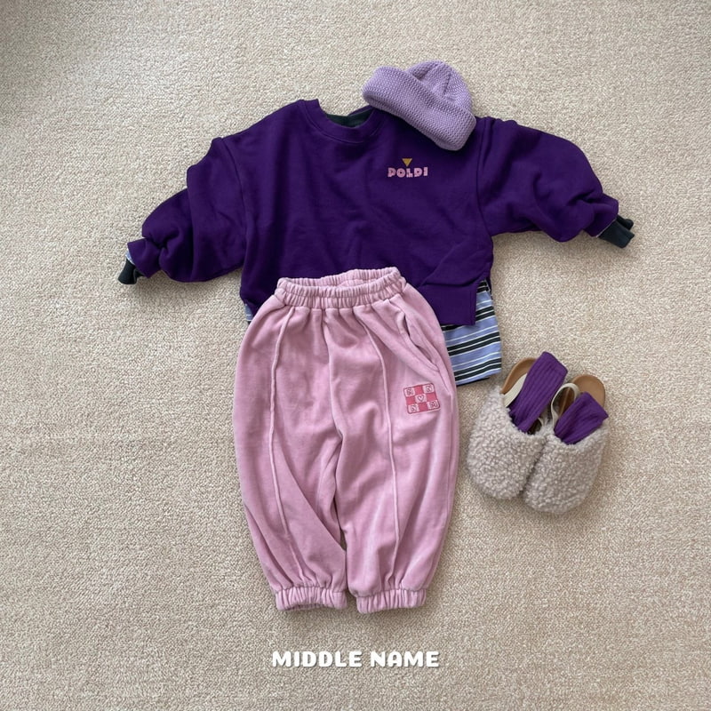 Middle Name - Korean Children Fashion - #kidsshorts - Veloure Pintuck Embroidery Pants - 4