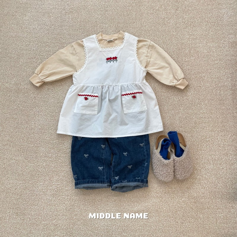 Middle Name - Korean Children Fashion - #kidsstore - Ribbon Denim Pants - 7