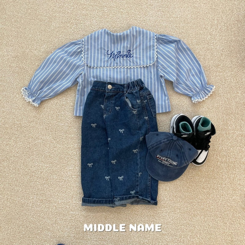 Middle Name - Korean Children Fashion - #magicofchildhood - Ribbon Denim Pants - 11