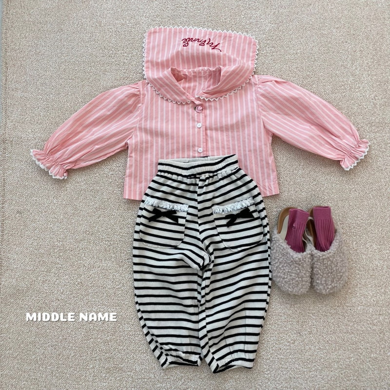 Middle Name - Korean Children Fashion - #stylishchildhood - Waffle Ribbon Pants - 7