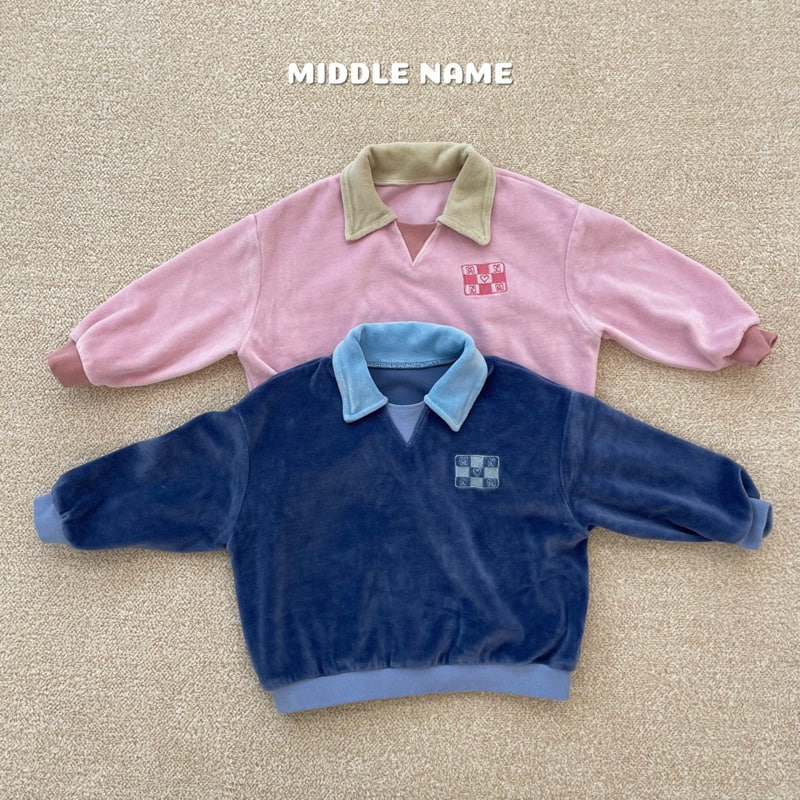 Middle Name - Korean Children Fashion - #stylishchildhood - Veloure Collar Tee - 2