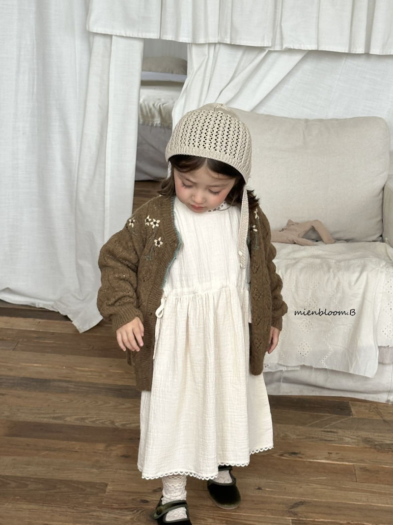 Mienbloom B - Korean Children Fashion - #Kfashion4kids - Flower Embroidery Knit Cardigan - 5