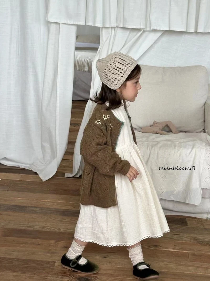 Mienbloom B - Korean Children Fashion - #magicofchildhood - Flower Embroidery Knit Cardigan - 7