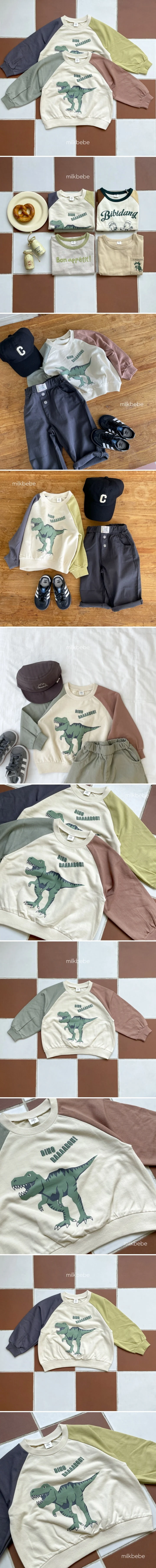 Milk Bebe - Korean Children Fashion - #childofig - Dino Sweatshirts