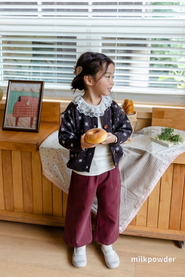 Milk Powder - Korean Children Fashion - #childofig - Snow Flower Knit Cardigan - 2