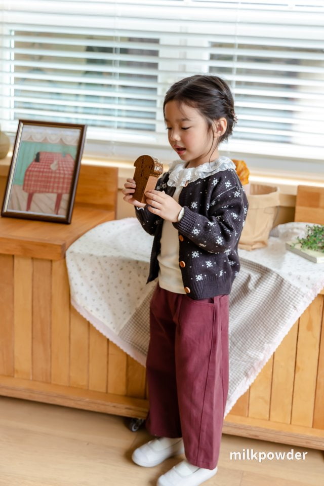 Milk Powder - Korean Children Fashion - #discoveringself - Snow Flower Knit Cardigan - 5