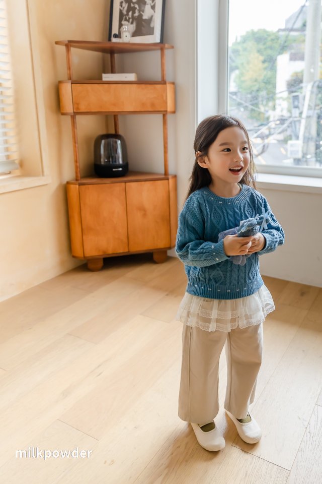 Milk Powder - Korean Children Fashion - #fashionkids - Stitch Knit Pullover - 2