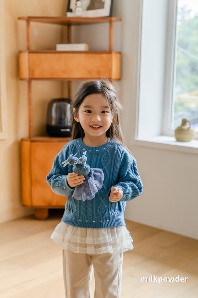 Milk Powder - Korean Children Fashion - #kidzfashiontrend - Stitch Knit Pullover - 5