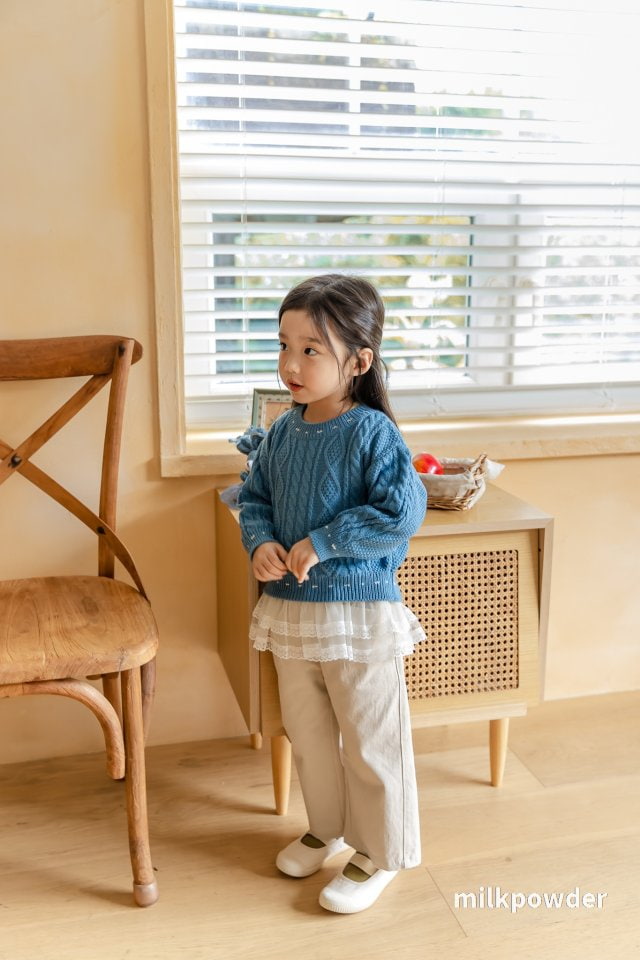 Milk Powder - Korean Children Fashion - #littlefashionista - Stitch Knit Pullover - 7