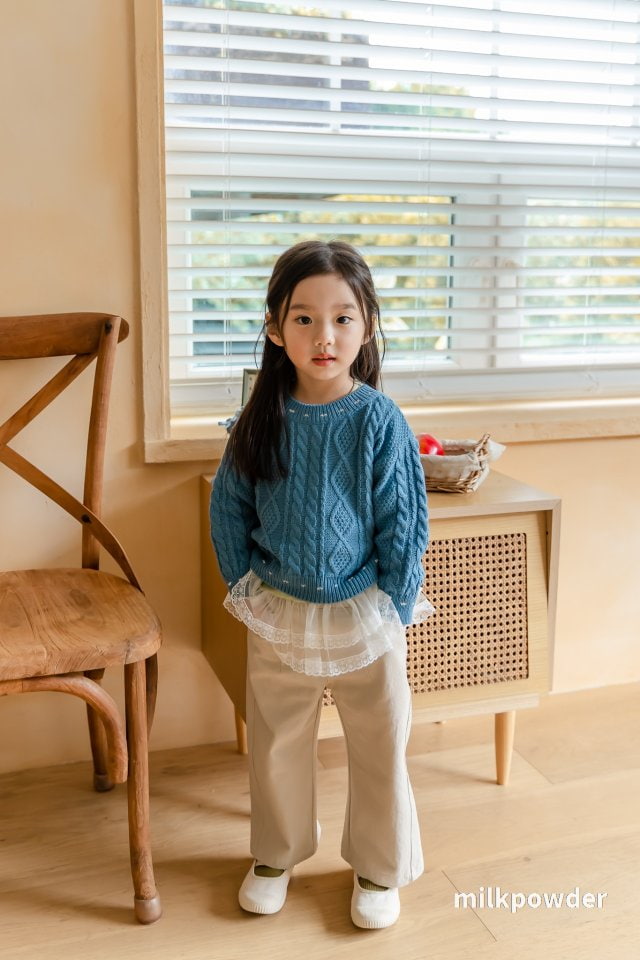 Milk Powder - Korean Children Fashion - #magicofchildhood - Stitch Knit Pullover - 8