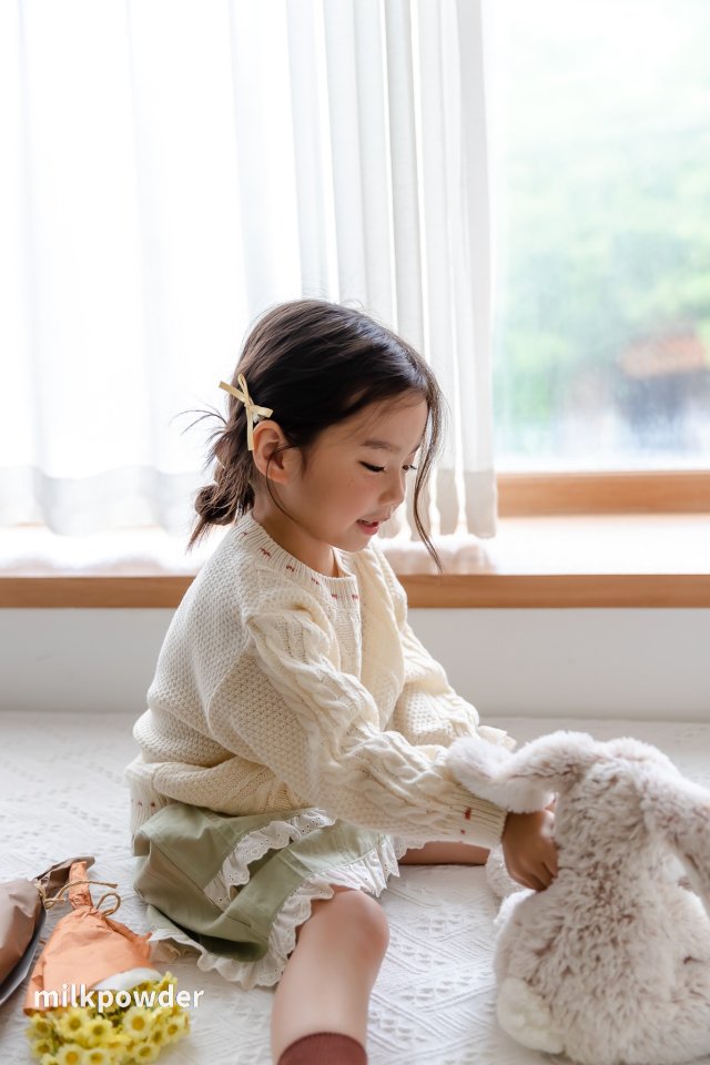 Milk Powder - Korean Children Fashion - #minifashionista - Stitch Knit Pullover - 9