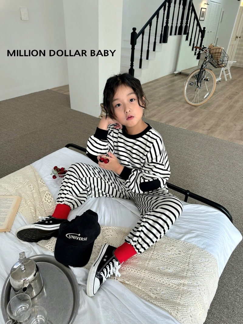 Million Dollar Baby - Korean Children Fashion - #Kfashion4kids - Stripe Patch Swaetshirts