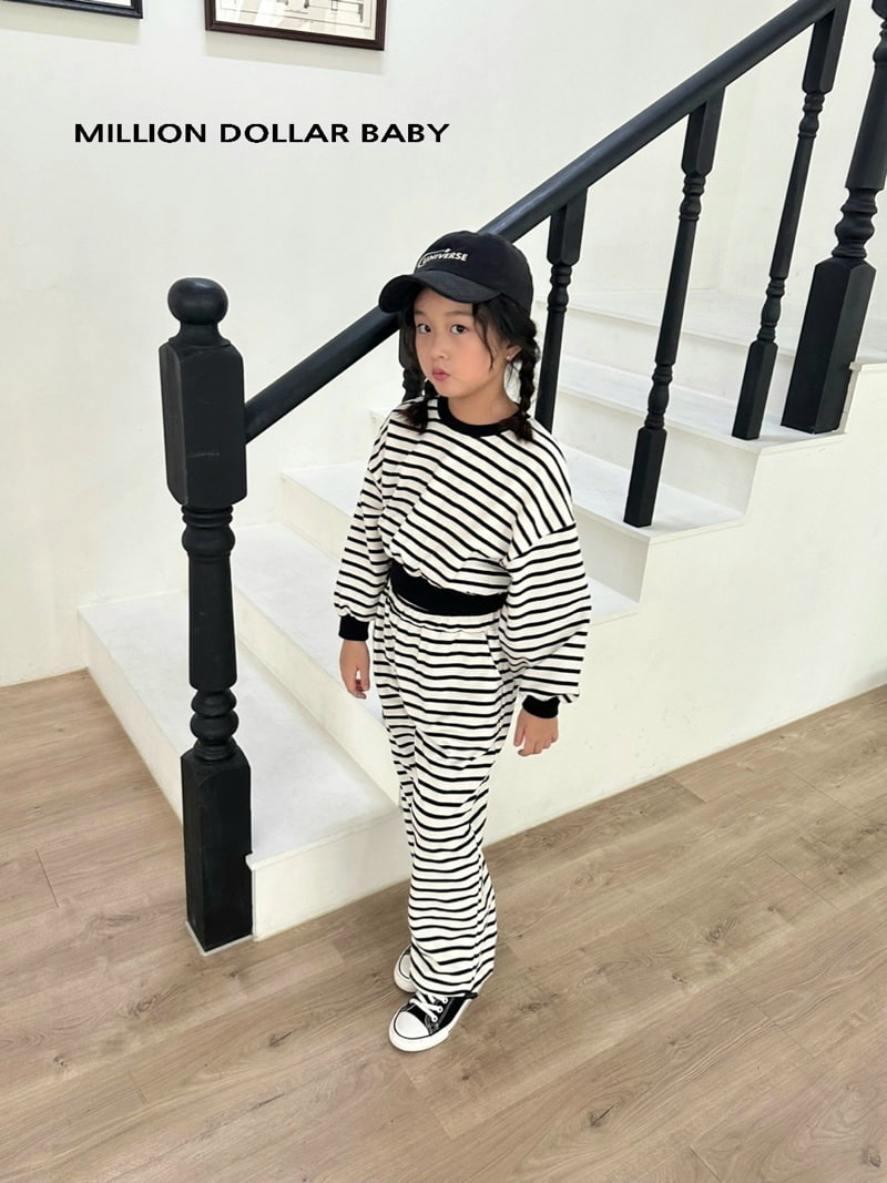 Million Dollar Baby - Korean Children Fashion - #childofig - Stripe Patch Swaetshirts - 9