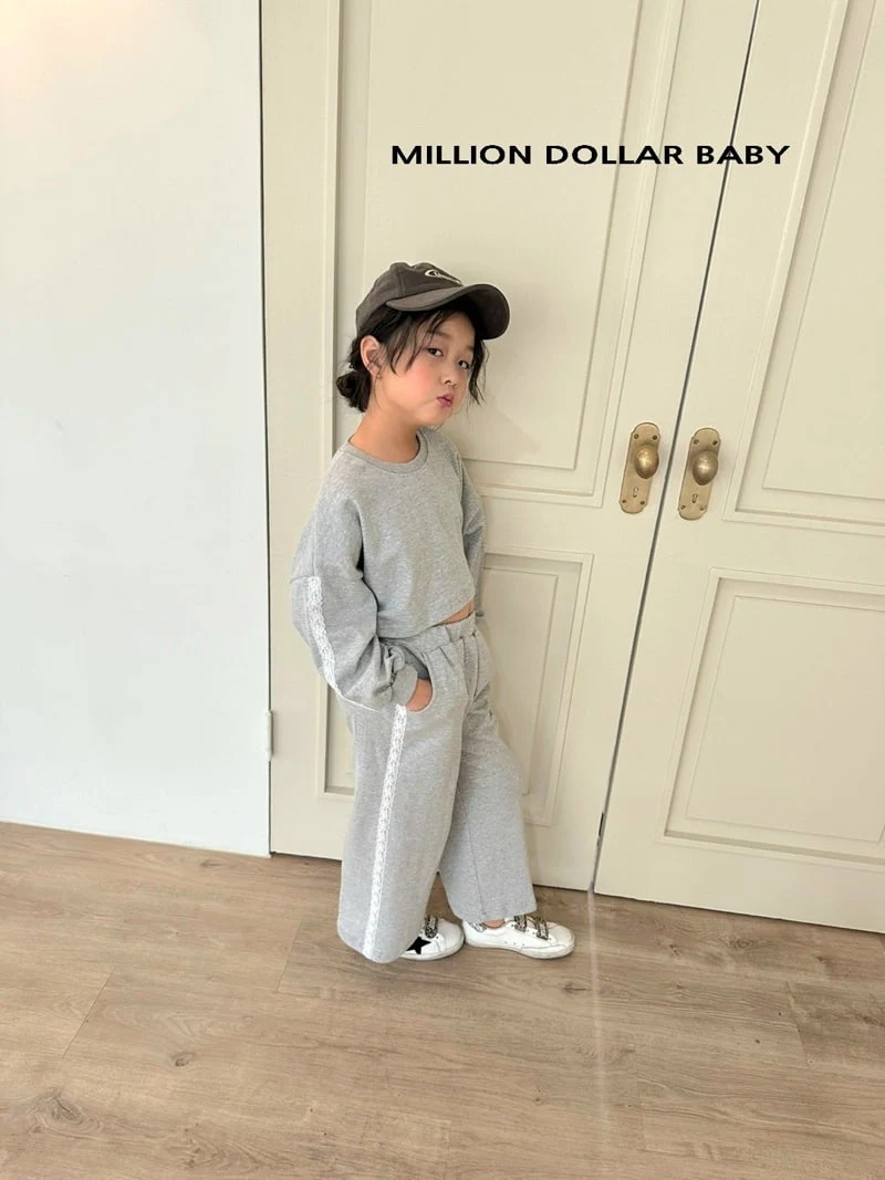 Million Dollar Baby - Korean Children Fashion - #designkidswear - Lace Line Tee - 3