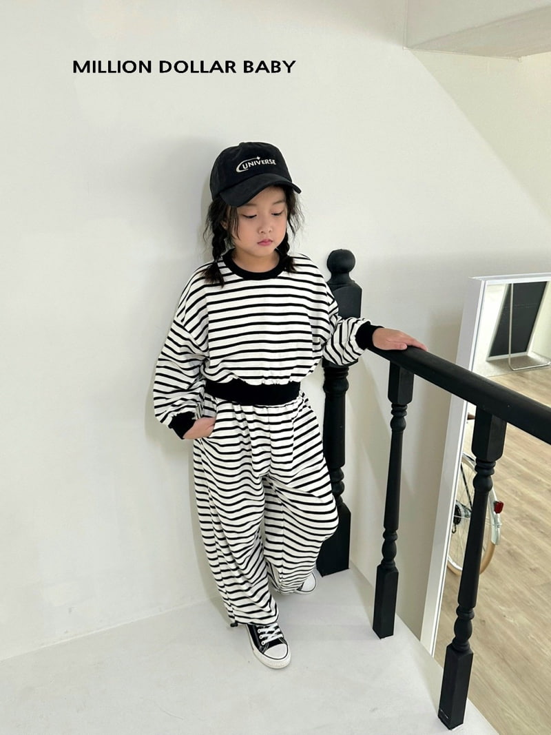 Million Dollar Baby - Korean Children Fashion - #designkidswear - Stripe Patch Swaetshirts - 11