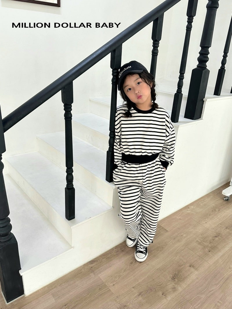 Million Dollar Baby - Korean Children Fashion - #discoveringself - Stripe Patch Swaetshirts - 12