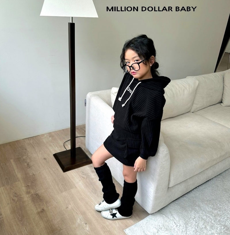 Million Dollar Baby - Korean Children Fashion - #kidsshorts - Big Rib Hoodie