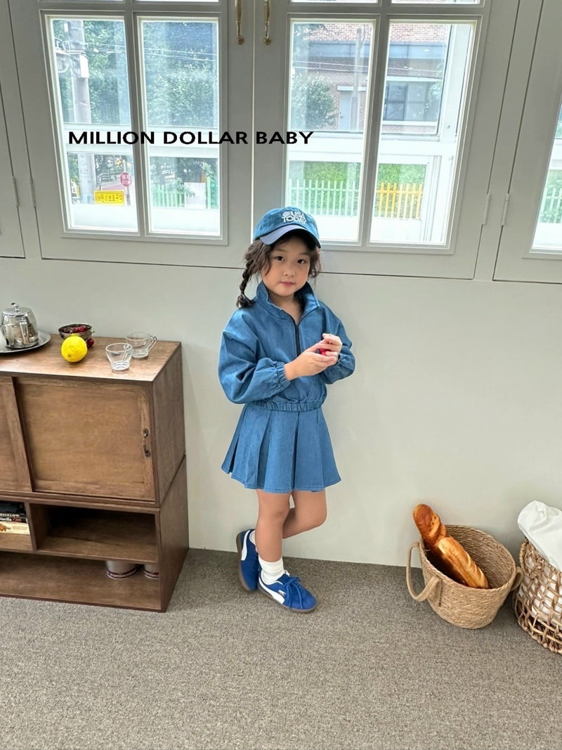 Million Dollar Baby - Korean Children Fashion - #minifashionista - Hedge Denim Patch Skirt - 2