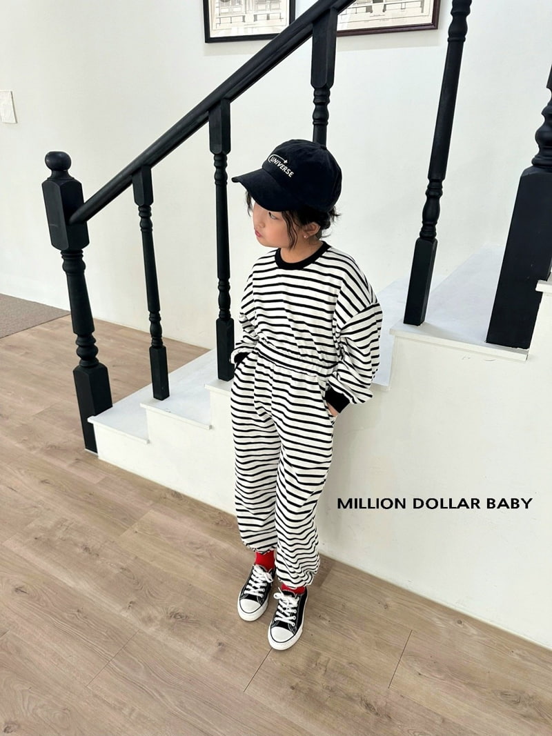 Million Dollar Baby - Korean Children Fashion - #stylishchildhood - Stripe Patch Swaetshirts - 8