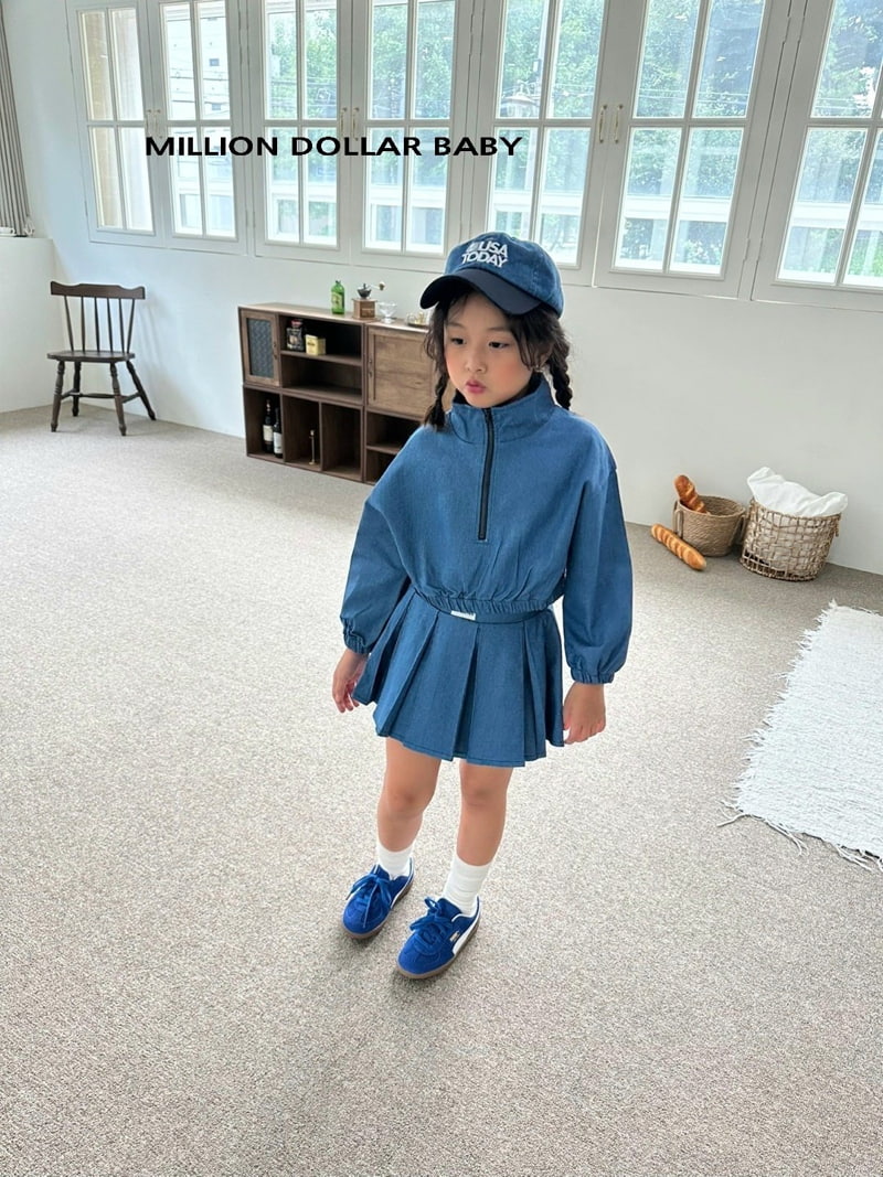 Million Dollar Baby - Korean Children Fashion - #stylishchildhood - Hedge Denim Patch Skirt - 6