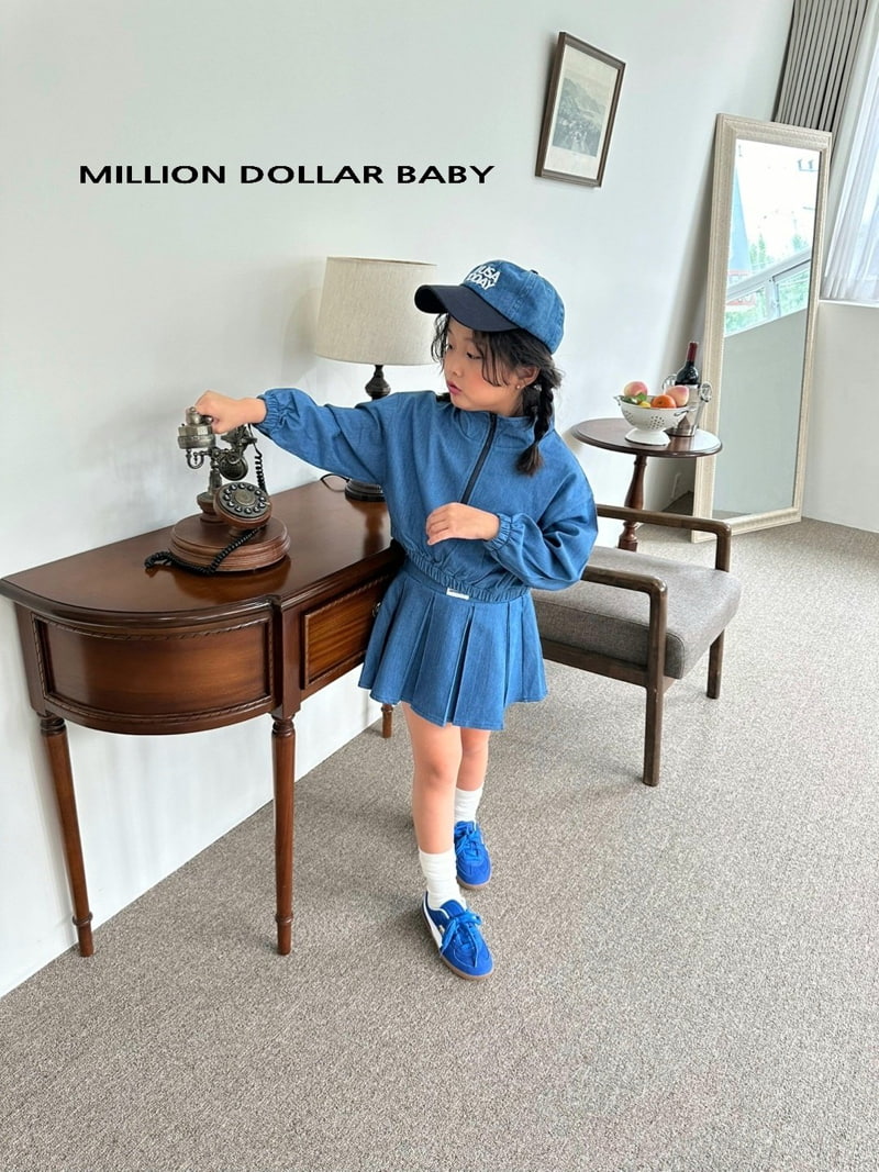 Million Dollar Baby - Korean Children Fashion - #toddlerclothing - Hedge Denim Patch Skirt - 5