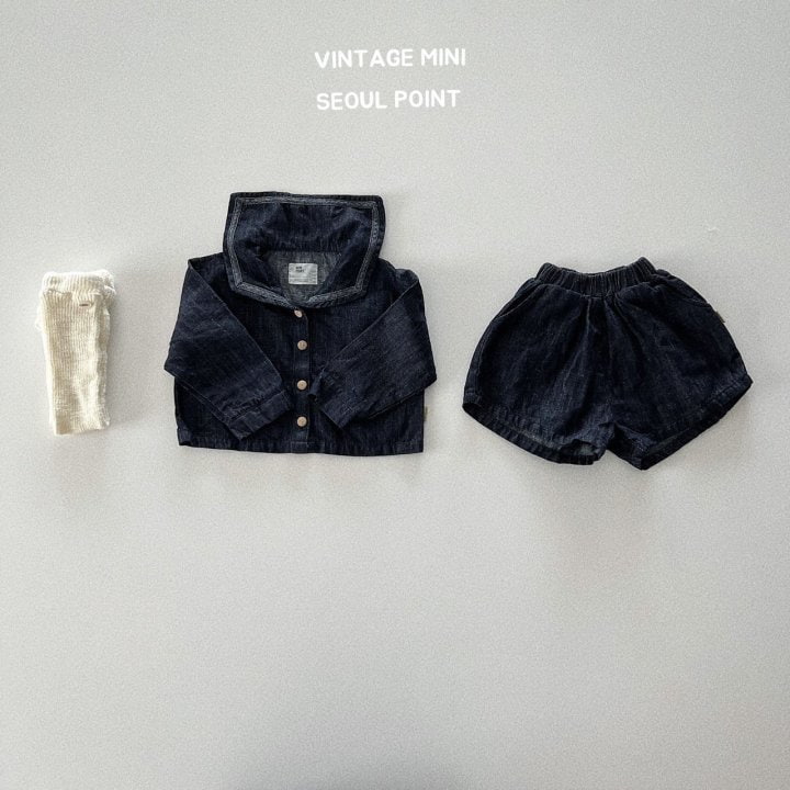 Minipoint - Korean Children Fashion - #Kfashion4kids - Sailor Denim Jacket