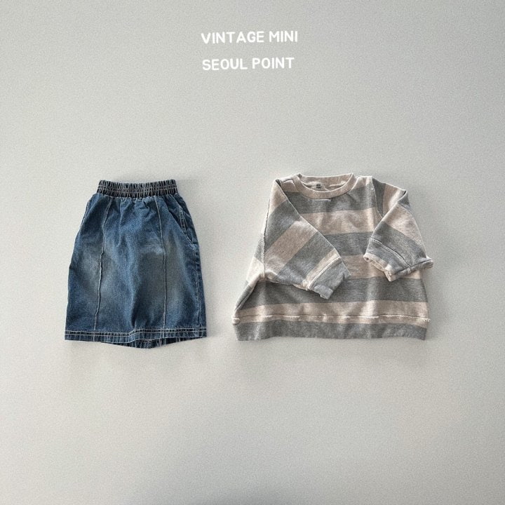 Minipoint - Korean Children Fashion - #stylishchildhood - Grun Denim Skirt - 4