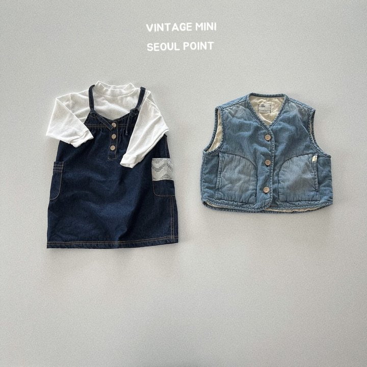 Minipoint - Korean Children Fashion - #prettylittlegirls - Samsam Denim Vest