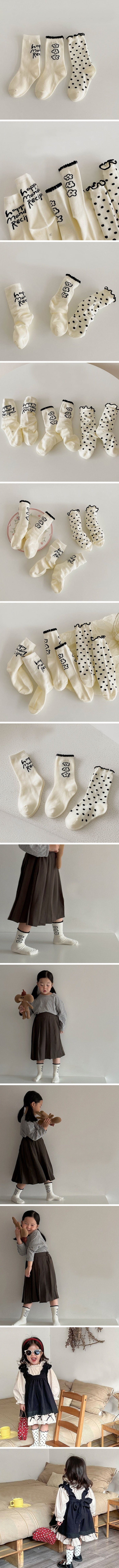 Miso - Korean Children Fashion - #kidsshorts - Dot Flower Socks Set