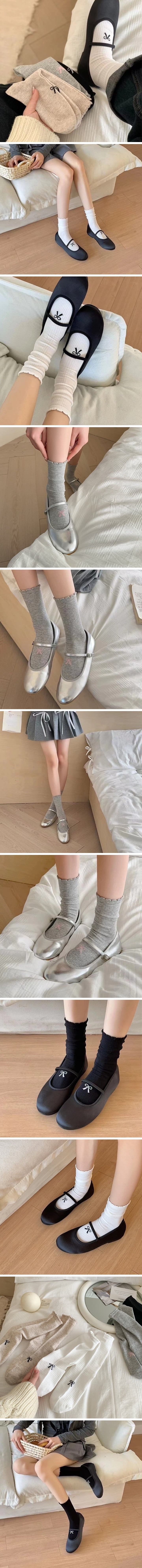 Miso - Korean Women Fashion - #momslook - Adult Ribbon Socks