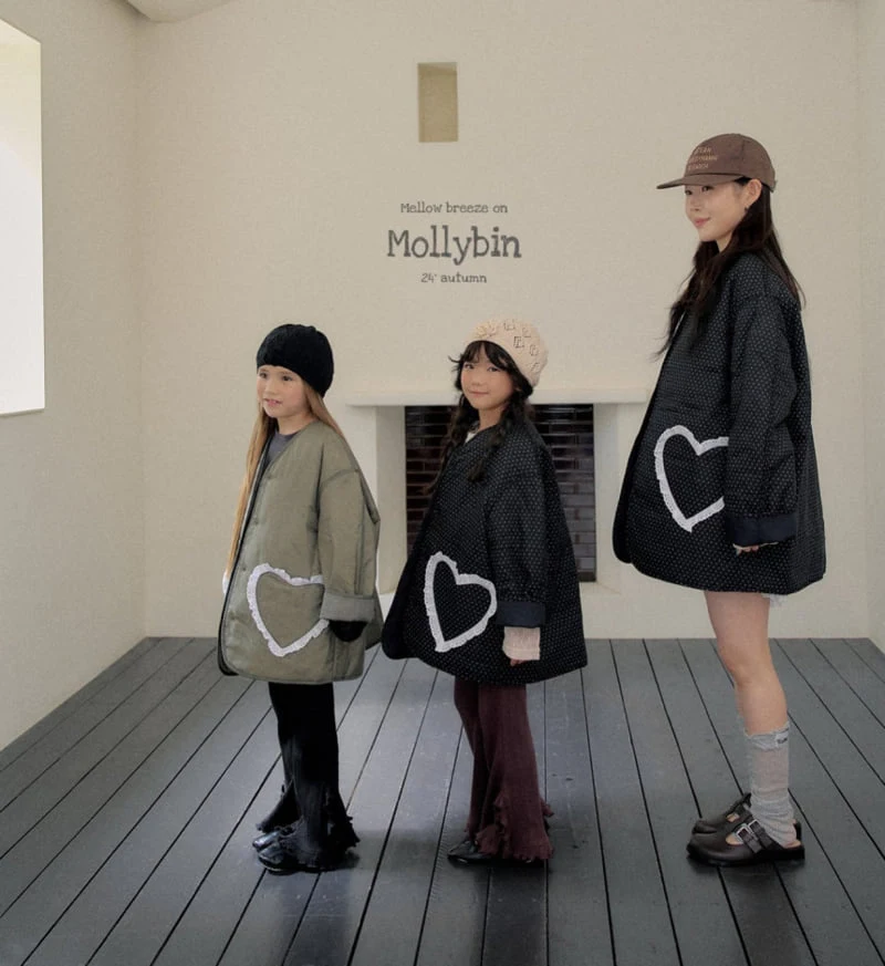 Mollybin - Korean Children Fashion - #Kfashion4kids - Heart Pocket Quilting Jumper with Mom - 2