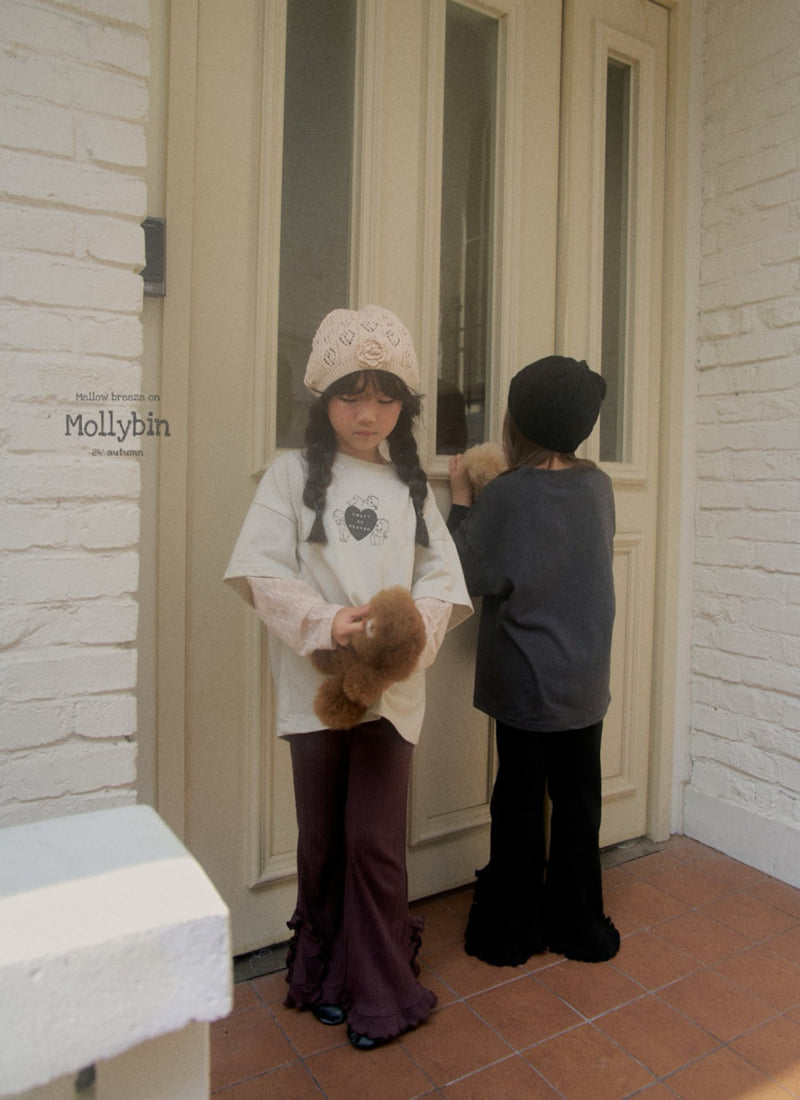 Mollybin - Korean Children Fashion - #childrensboutique - Frill Slit Pants - 6