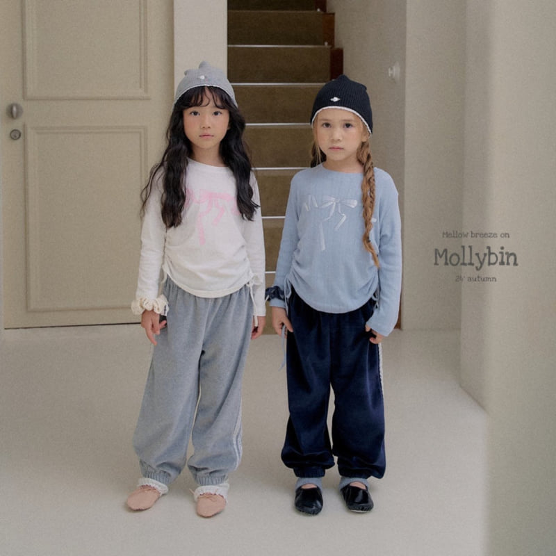 Mollybin - Korean Children Fashion - #childrensboutique - Ribbon Shirring Tee - 2