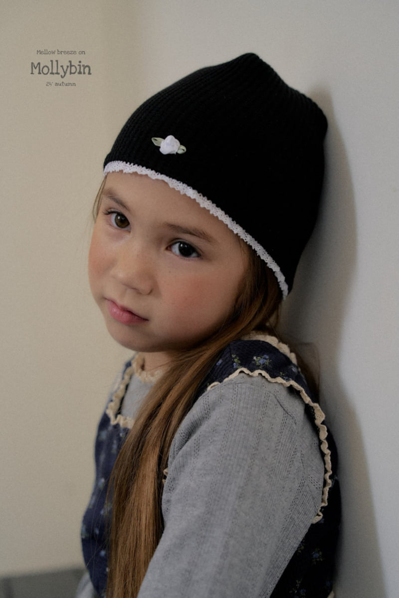 Mollybin - Korean Children Fashion - #designkidswear - Waffle Rose Beanie - 2