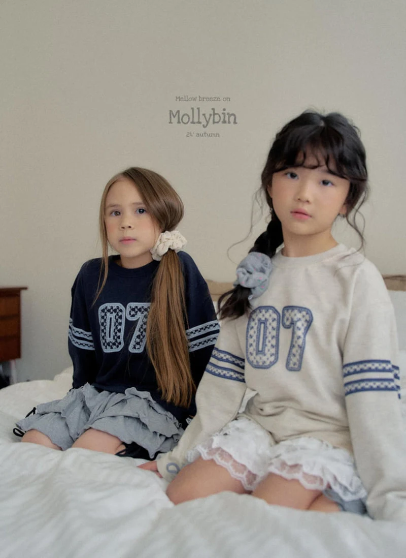 Mollybin - Korean Children Fashion - #kidsshorts - Number Lace Tee - 3