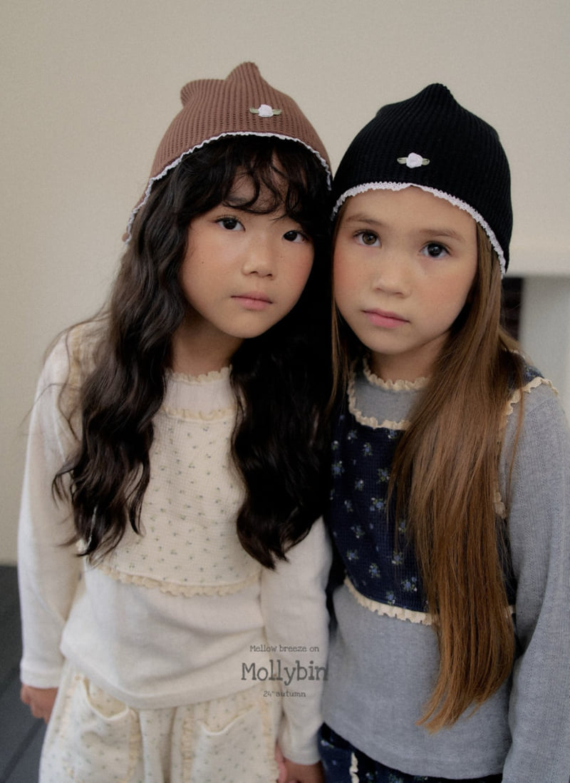 Mollybin - Korean Children Fashion - #kidsstore - Waffle Rose Beanie - 6