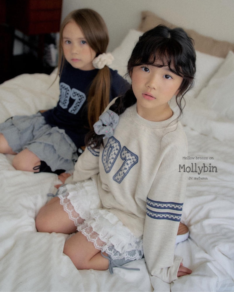 Mollybin - Korean Children Fashion - #kidsshorts - Number Lace Tee - 4