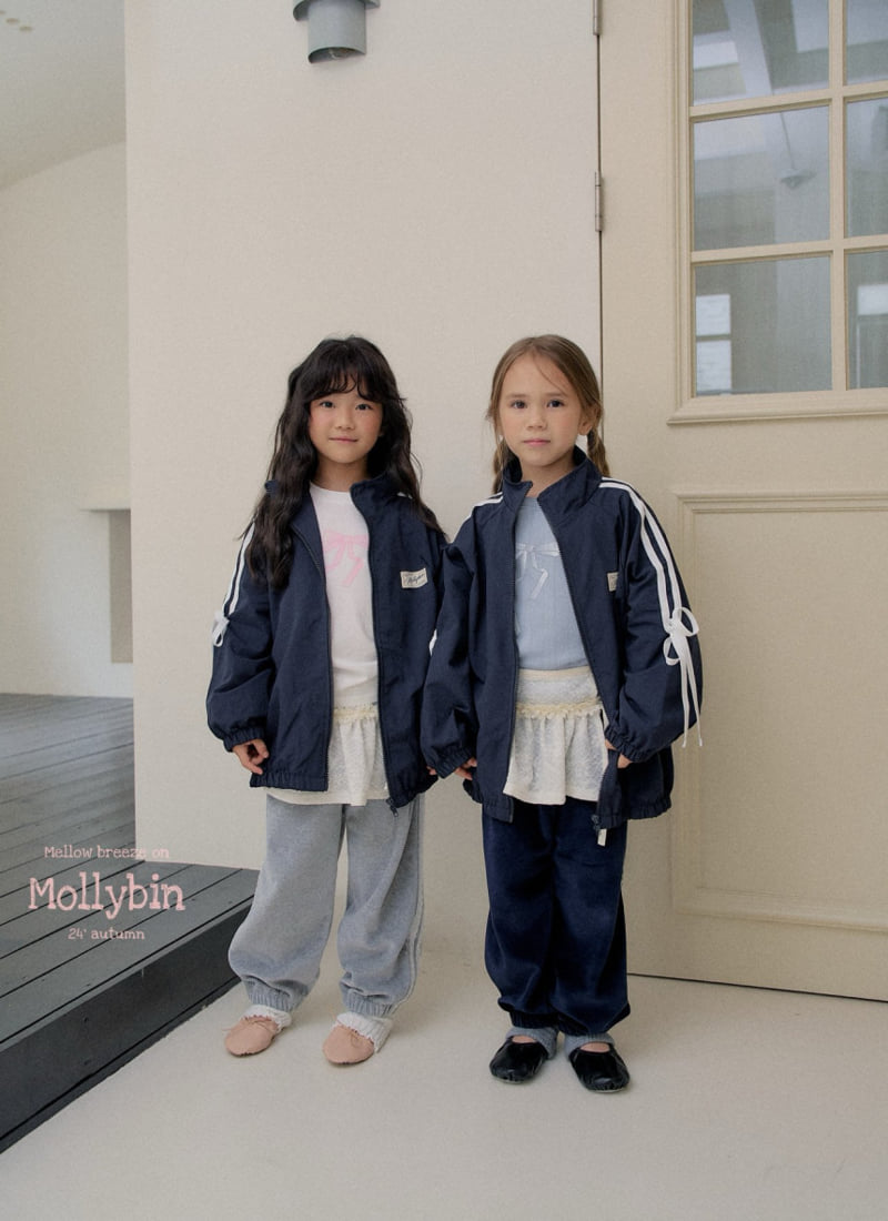 Mollybin - Korean Children Fashion - #kidzfashiontrend - Ribbon Wind Jumper with Mom - 5