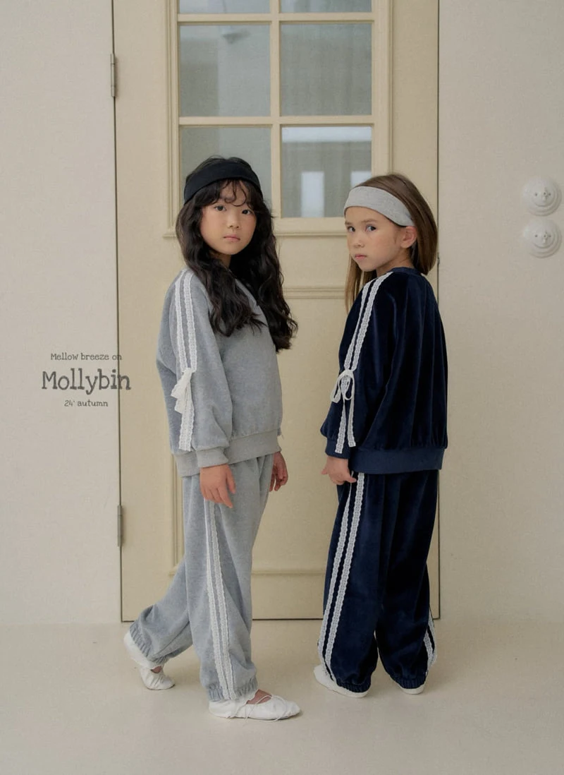 Mollybin - Korean Children Fashion - #todddlerfashion - Velvet Ribbon Sweatshirts with Mom - 9