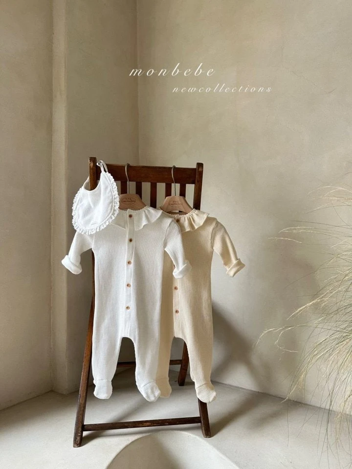 Monbebe - Korean Baby Fashion - #babyfashion - Newborn Waffle Plum Bodysuit  - 6