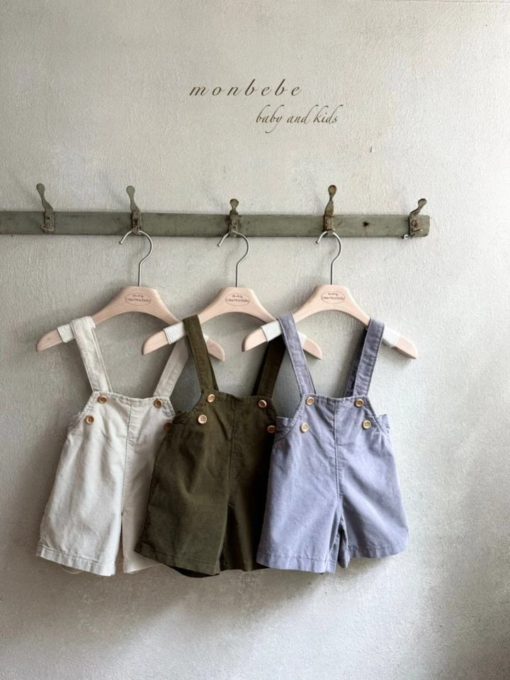 Monbebe - Korean Children Fashion - #fashionkids - Aki Corduroy Suspender Pants - 2