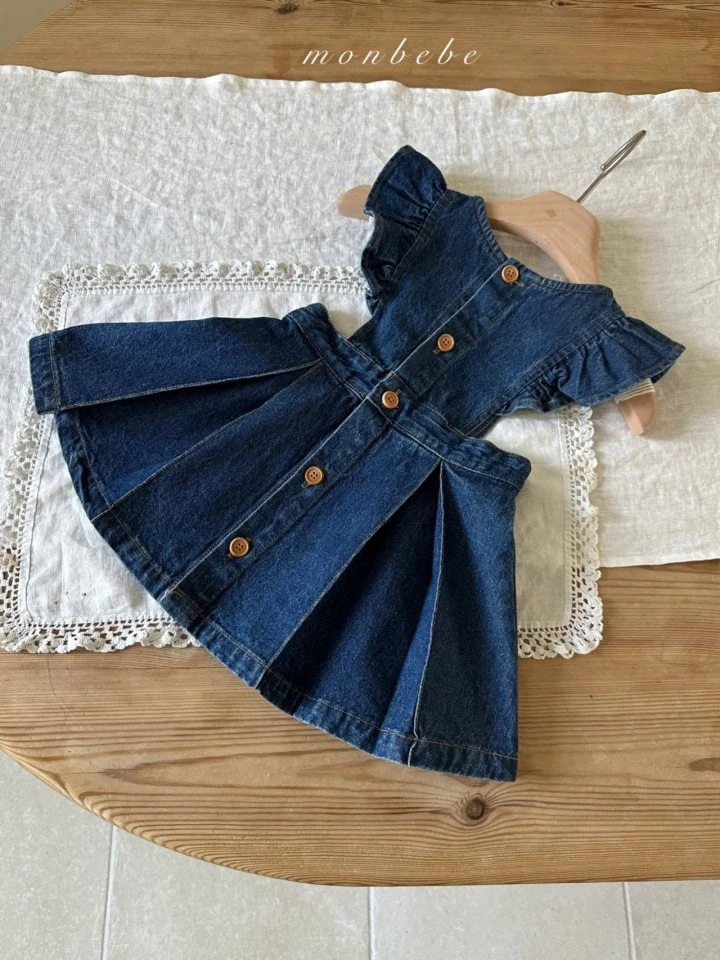 Monbebe - Korean Children Fashion - #littlefashionista - Miya Denim Dress - 11